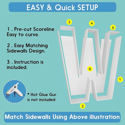 2FT Letter W Mosaic Balloon Frame Letter DIY Fillable Letters Kit for Birthday Party Wedding Backdrop Decor