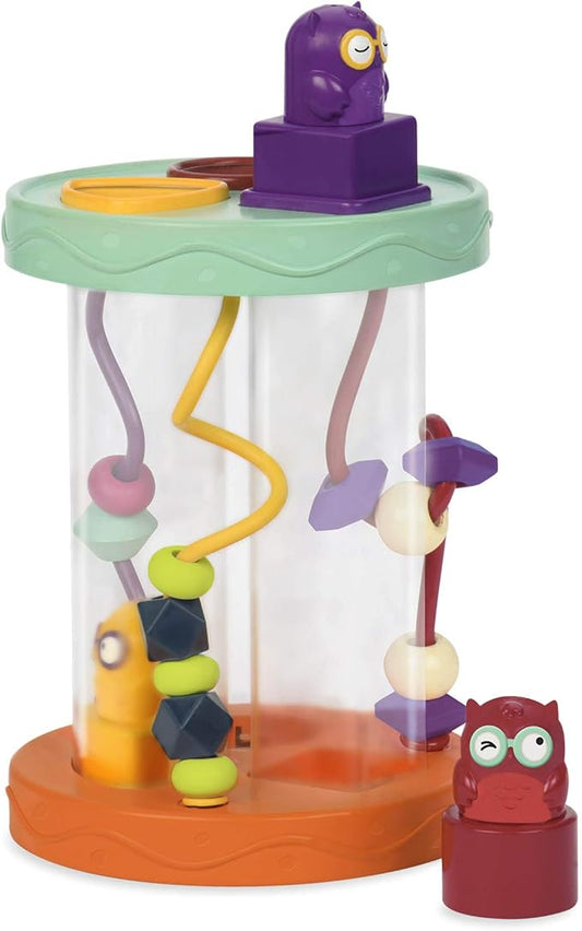 B. toys- B. baby – Baby Shape Sorter – Sorting Toy with 3 Owls – Colorful Shapes, Bead Maze & Fun Sounds – Developmental & Educational Game for Babies & Toddlers –Hooty-Hoo - 10 Months +
