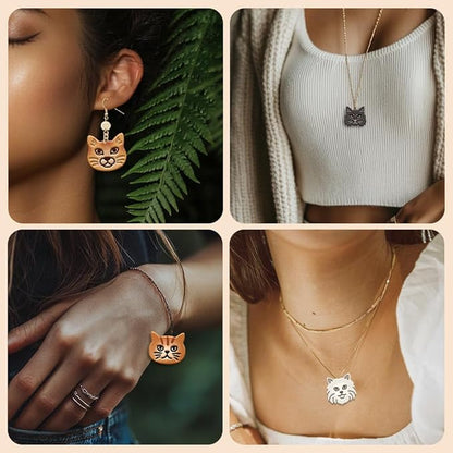 ORIGACH 20 Pcs Small Stud Cute Cat Polymer Clay Cutters Set Earring Clay Cutter DIY Craft Supplies for Earring and Jewelry Making