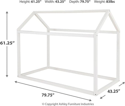 Signature Design by Ashley Flannibrook Contemporary House Bed Frame, Twin, White