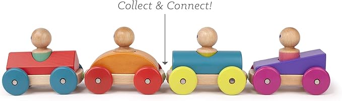 3 Piece Tegu Magnetic Racer Building Block Set, Orange