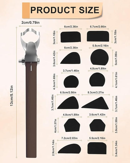 eZAKKA Mug Handle Carving Tool, Pottery Handle Making Tools Set for Pottery Ceramic Mug Handle Molds for Clay, Style 1