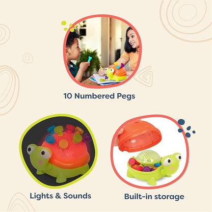 B. toys- Teaching Turtle- 10 Numbered & Colorful Pegs – Learning Toy with Lights & Sounds – Educational Toys for Toddlers, Kids – 18 Months +