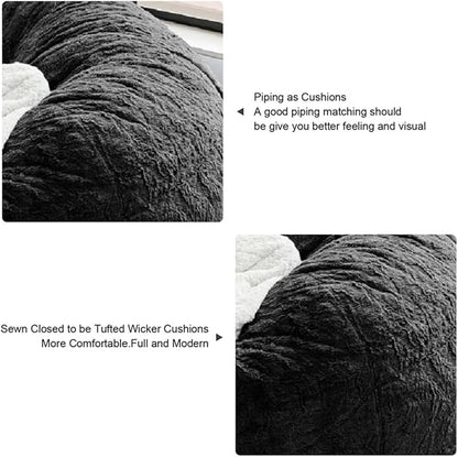 Bean Bag Chair for Adults Kids Without Filling Comfy Oversized Round Lazy Sofa Bean Bag Cover for Stuffed Animal Storage Bedroom Living Room Chairs, 6FT, Light Pink