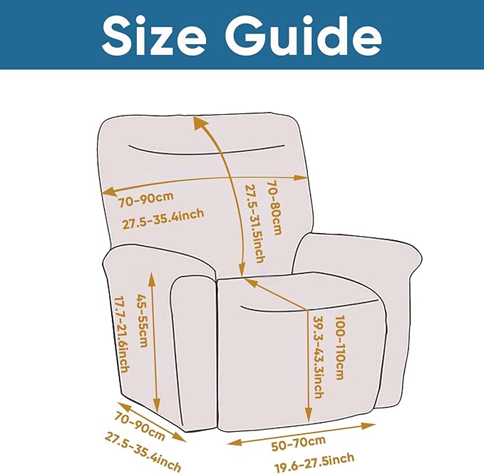 Lavish Cover Jacquard Recliner Chair Cover, Stretch Recliner Slipcover, Lazy Boy Recliner Sofa Protector, Furniture Cover for Pets and Scratches(Recliner,Darkgrey+LightGrey)