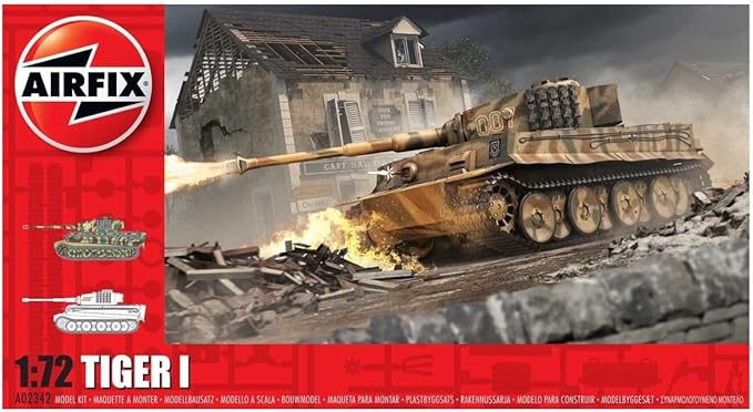 Airfix Model Tank - A02342 Tiger 1, Plastic Model Kits for Adults & Kids 14+, 1:72 Scale, Skill Level 1, WW2 Theme Military Models, World War 2 Tanks