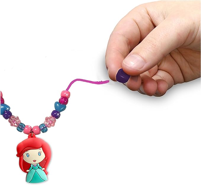 Disney Princess Necklace Activity, 160-Piece Jewelry Making Kit, Preschool Arts and Crafts, Kids Toys for Ages 3 Up