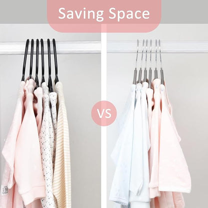 ManGotree Baby Clothes Hangers, Velvet Kids Toddlers Coat Hangers with Ultra Thin & Non-Slip Design (30 Pack, Gray)