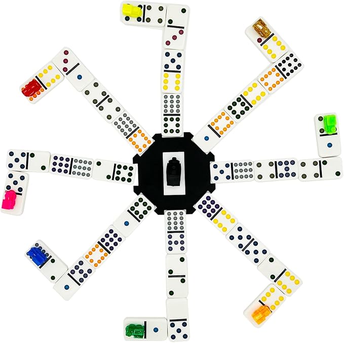 Mexican Train Dominoes Set, Double 12 Domine Set for Adults and Family, Classic 91 Tiles Board Grame with Aluminym Case