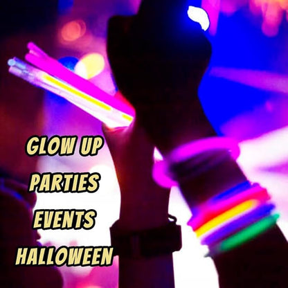 Mystical Fire 8" Glow Stick Bracelets (Pack of 100 Assorted) Glow in the Dark Sticks, Light Up Party Favors. Neon Bracelets And Necklaces With Connectors Great For Party Decorations