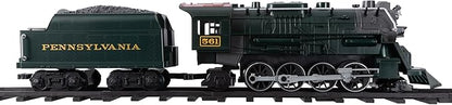 Lionel Battery-Operated Pennsylvania Flyer Freight Toy Train Set with Bluetooth, Locomotive, Train Cars, & Track with Authentic Train Sounds, Lights, & Water Vapor Smoke Effects for Kids 4+