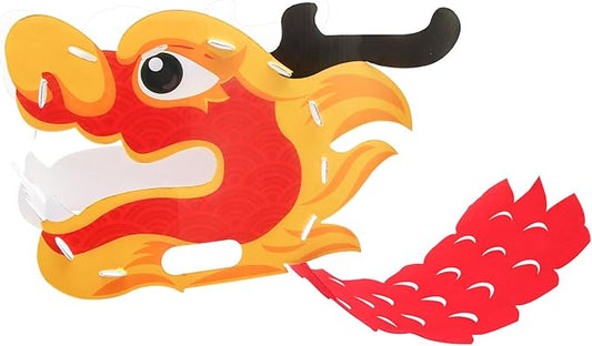 Chinese Dragon Dance Head, DIY Interesting Educational Paper Dragon Head for Kids, Material Kit of Wearable Dragon Head
