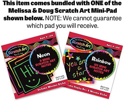 Melissa & Doug Stir & Serve Cooking Toy Utensils: Let's Play House! Pretend Play Set & 1 Scratch Art Mini-Pad Bundle (09351)