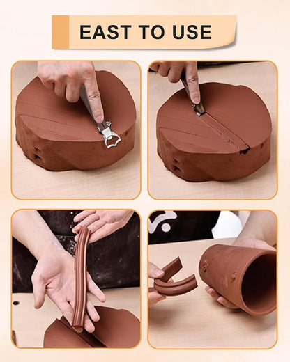 eZAKKA Mug Handle Carving Tool, Pottery Handle Making Tools Set for Pottery Ceramic Mug Handle Molds for Clay, Style 4