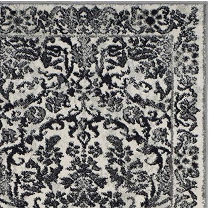 SAFAVIEH Evoke Collection 2'2" x 7' Ivory/Grey EVK242D Non-Shedding Living Room Entryway Foyer Hallway Bedroom Runner Rug