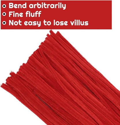 110 Pieces Christmas Pipe Cleaners, Red Craft Pipe Cleaners, Pipe Cleaners Chenille Stem, Pipe Cleaners Bulk, Art Pipe Cleaners for Creative Home Decoration Supplies Arts and Crafts Project