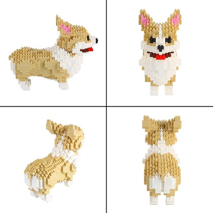 Larcele Micro Dog Building Blocks Pet Mini Building Toy Bricks,950 Pieces KLJM-02 (Welsh Corgi)