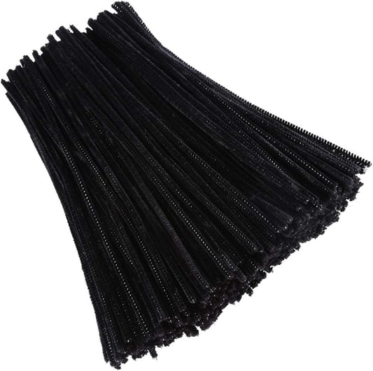 Caydo 400 Pieces Black Pipe Cleaners Craft Chenille Stems for Kids DIY Art and Craft Projects Halloween Decorations, 6mm x 12inch