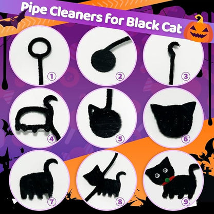 Eppingwin Pipe Cleaners, 150 PCS Chenille Stems, Halloween Pipe Cleaners for Crafs, Pipe Cleaners for Crafts, DIY