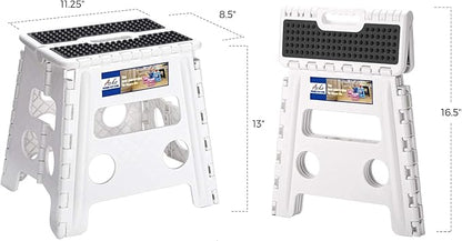 ACKO 10pack Folding Step Stool - 13" Height Premium Heavy Duty Step Stools for Adults and Kids, Upgrade Step Stool Kitchen Garden Bathroom Stepping Stool (White)