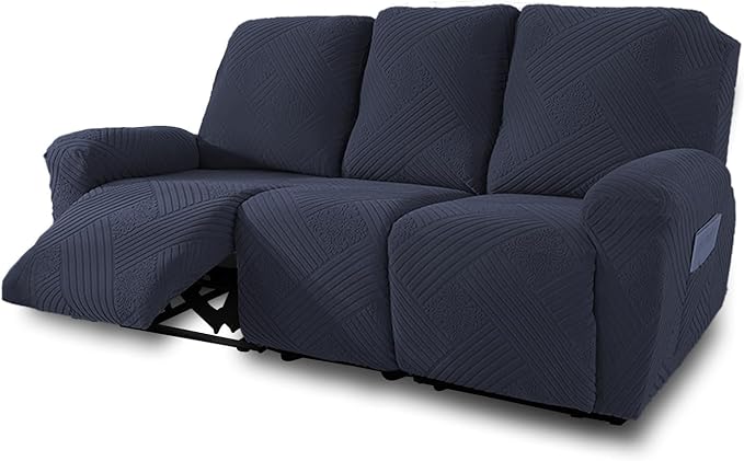 NORTHERN BROTHERS Recliner Sofa Covers 3 Seater - Reclining Sofa Covers Couch Covers for Reclining Couches Reclining Couch Covers, Deep Blue