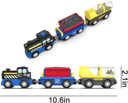 Train Accessories Battery Operated Locomotive Train, Engineering Train Fits All Train Set for Toddlers, Engine Powerful Train Toys for Wooden Railway System, Train for Kids