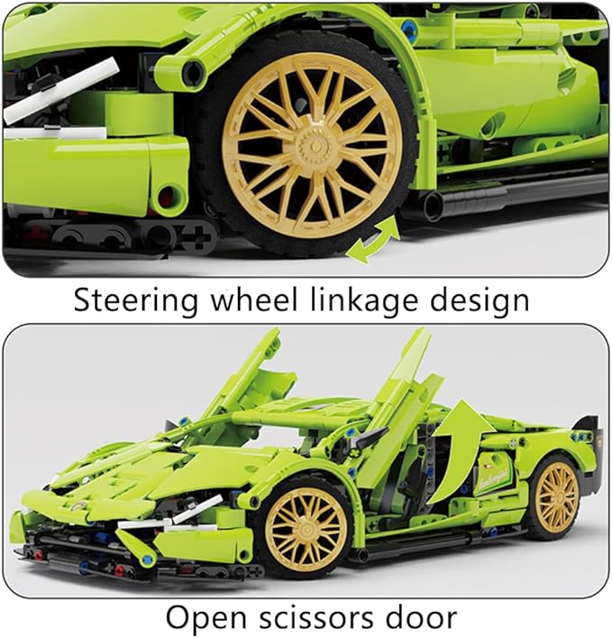 ENHANA Building Blocks Tech Sports Car 1: 14 Supercar Building Brick Racing Car Building Kit Adult Collectible Race Cars Model Great Gift for Boys, Girls, and Teens Ages 6+,1268PCS