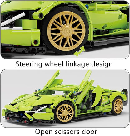 ENHANA Building Blocks Tech Sports Car 1: 14 Supercar Building Brick Racing Car Building Kit Adult Collectible Race Cars Model Great Gift for Boys, Girls, and Teens Ages 6+,1268PCS