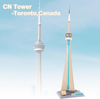 Oichy CN Tower Building Blocks Set, 400 PCS Famous Architecture Model Building Kits, Collection CN Tower Model Building Blocks for Adults and Kids