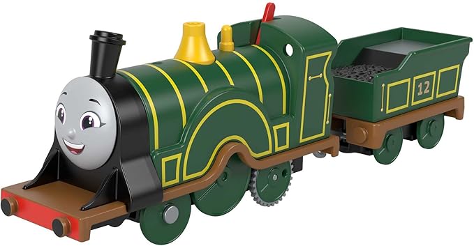 Thomas & Friends Motorized Toy Train Emily Battery-Powered Engine with Tender for Pretend Play Preschool Kids Ages 3+ Years