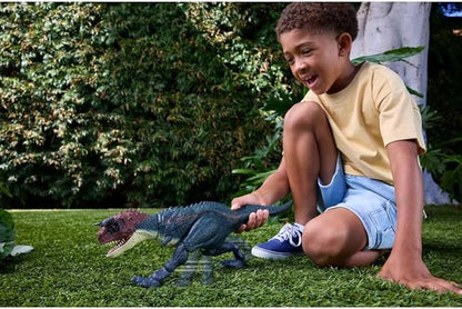 Mattel Jurassic World Dinosaur Action Figure, Running & Biting Carnotaurus with Roar Sounds, Charge N Chomp, Digital Play