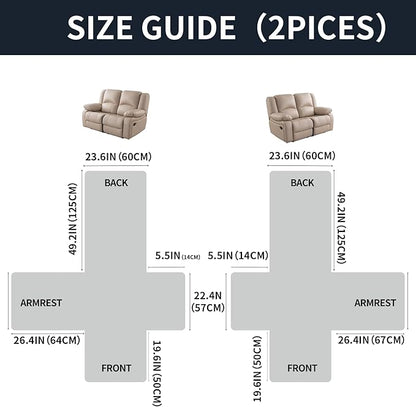 Easehomey Waterproof Loveseat Recliner Cover,Non Slip Reclining Couch Covers for 2 Seat,Dog Chair Cover Furniture Protector Washable Chair Cover with Pocket for Kids,Pets,Dogs(Dark Blue,2Seat)