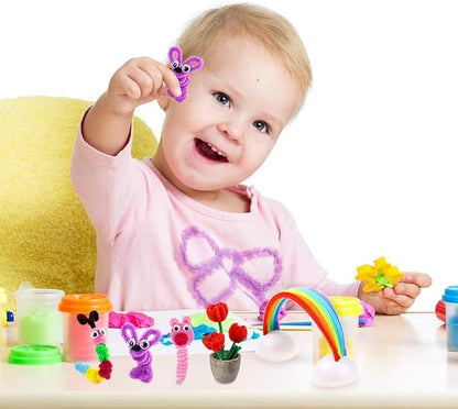 Caydo 1000 Pieces Pipe Cleaners Assorted 20 Colors Chenille Stems Bulk for Kids Art and Crafts Projects and Decorations(6 mm x 12 inch)