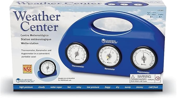 Learning Resources Weather Center Kit, Weather Science for Kids, Meteorology for Kids, Science at Home, Barometer, Thermometer, Hygrometer, Ages 5+