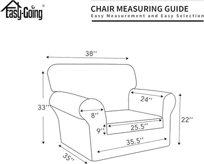 Easy-Going 100% Dual Waterproof Chair Cover Stretch Soft Couch Cover for Dogs, Sofa Slipcover for 1 Separate Cushion Couch Leakproof Furniture Protector for Kids, Pets Black