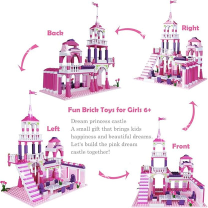 Girls Castle Building Blocks Toys for Girls 361 Pieces Princess Castle Construction Toys Set Building Bricks Toys for Kids Christmas Birthday Gift Education Building Blocks Toys