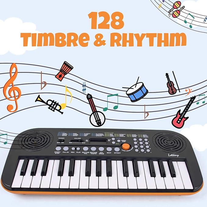 Kmise Mini Keyboard Piano 32 Key Small Portable Digital Electronic Keyboard with 30 Demo Songs Musical Gift for Beginners Kids(No Power Cord Included)