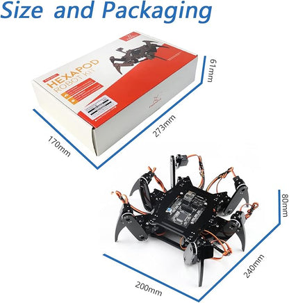 FREENOVE Hexapod Robot Kit (Compatible with Arduino IDE), App Remote Control, Walking Crawling Twisting Servo STEM Project