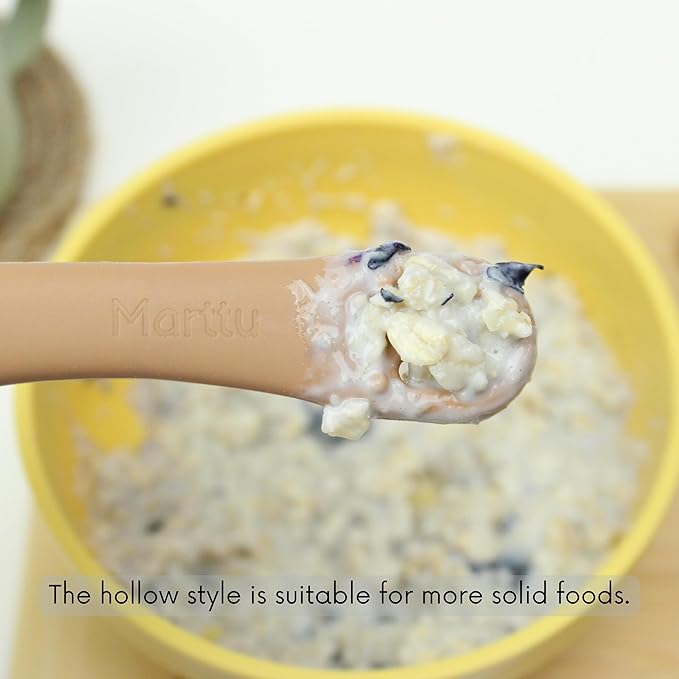 Silicone Giraffe Baby Spoon and Teether BPA Free Soft Tip Utensils for Baby Led Weaning Self Feeding and Teething Relief Dishwasher Safe Easy to Hold Infant Training Spoon Set for 6+ Months 2 Pack