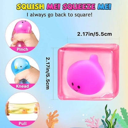 Stress Cube Fidget Toys Adults - Sensory Toys for Kids with Autism Stress Balls for Adults Squishy Toys for Anxiety Squeeze Fidgets for Teens Stress Relief Gifts Easter Basket Stuffers