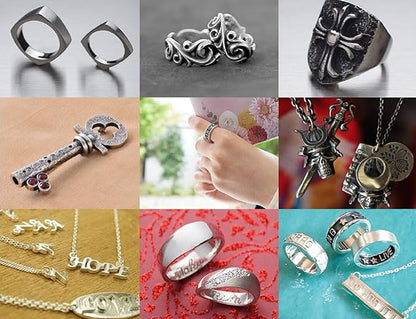 Clay Art Art Silver Starter Set Silver 10g with Recipe, DVD, Tools, Silver 5g Increase Japan Import with Kanji Love Sticker, 8.81 x 8.18 x 2.55 in