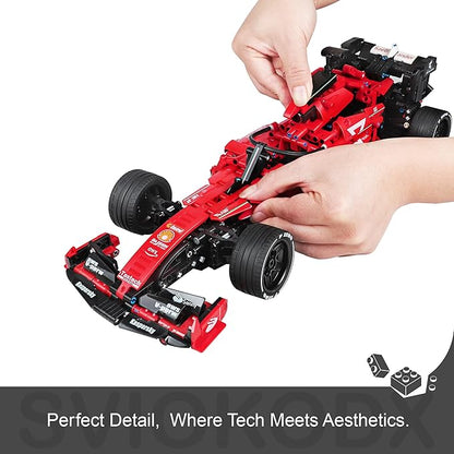 F1 Racing car technic Building Sets,Formula 1 Model Cars ，1：12 MOC Sports car Building Blocks,Collectible Kits for Kids 8+ and Adults (red)(1392 Pieces Bricks)