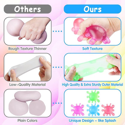 Fidget Toys Stress Balls for Kids, Squishy Squishies Toys , Fidgets Prizes Bulk-Sensory Balls-Stress Balls for Adults -Classroom Prize-Goodie Bag Stuffers, Sensory Toys for Autistic Autism
