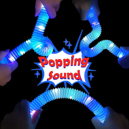 12 PCS Blue Glow Sticks for Kids,Light Up Pop Tubes Valentines Day Party Favors for Toddlers,Goodie Bag Stuffer Fillers,Birthday Mardi Gras Party Gifts Non Candy Treats Prizes Toy for Boy Girl