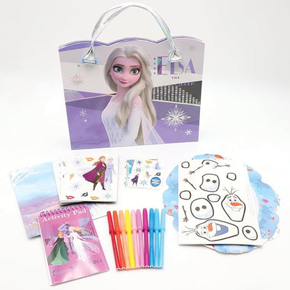 Disney Frozen Activity Tote – Ultimate Princess Adventure Bag with Coloring Books, Stickers, Crayons & Games – Travel-Friendly Art Set for Girls Ages 3+ – Great Gift for Creative Play