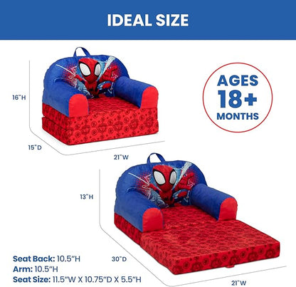 Delta Children - Spidey and His Amazing Friends Cozee Buddy Flip-Out Kids Chair, Red
