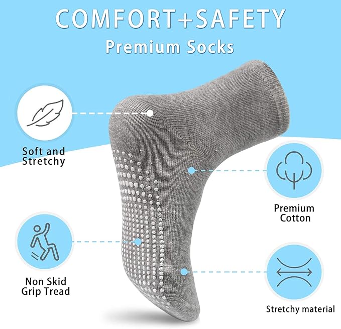 GRPSKCOS Baby Socks Non Slip 12 Pairs Toddler Anti Skid Socks for 0-7 Years Infants Little Kids Boys Girls