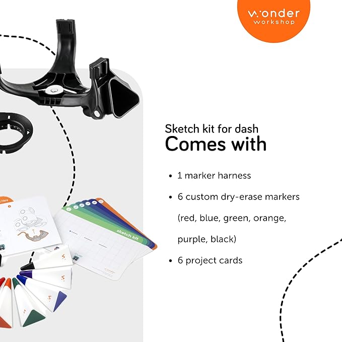 Wonder Workshop – Sketch Kit for Dash Robot For Kids 6+ – Free Programming Stem App – Visualize Your Code, Multicolor