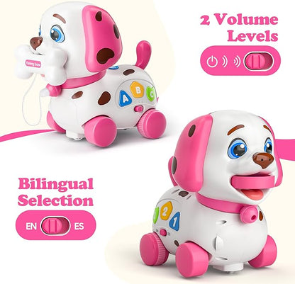 Musical Toys for 1 Year Old Girl Gifts, Bilingual Baby Toys 6-12-18 Months, First 1st Birthday Girl Gifts, Learning Educational Toddlers Puppy for 1 Year Old Boy Present