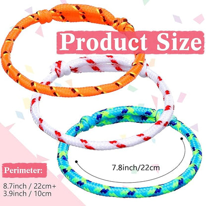 Friendship Bracelets Rope 168 Bracelets in 8 Assorted Colors Adjustable Bracelets for Kids Neon Rope Woven Friendship Bracelets for Girls and Boys Goody Bag Stuffers Party Favors